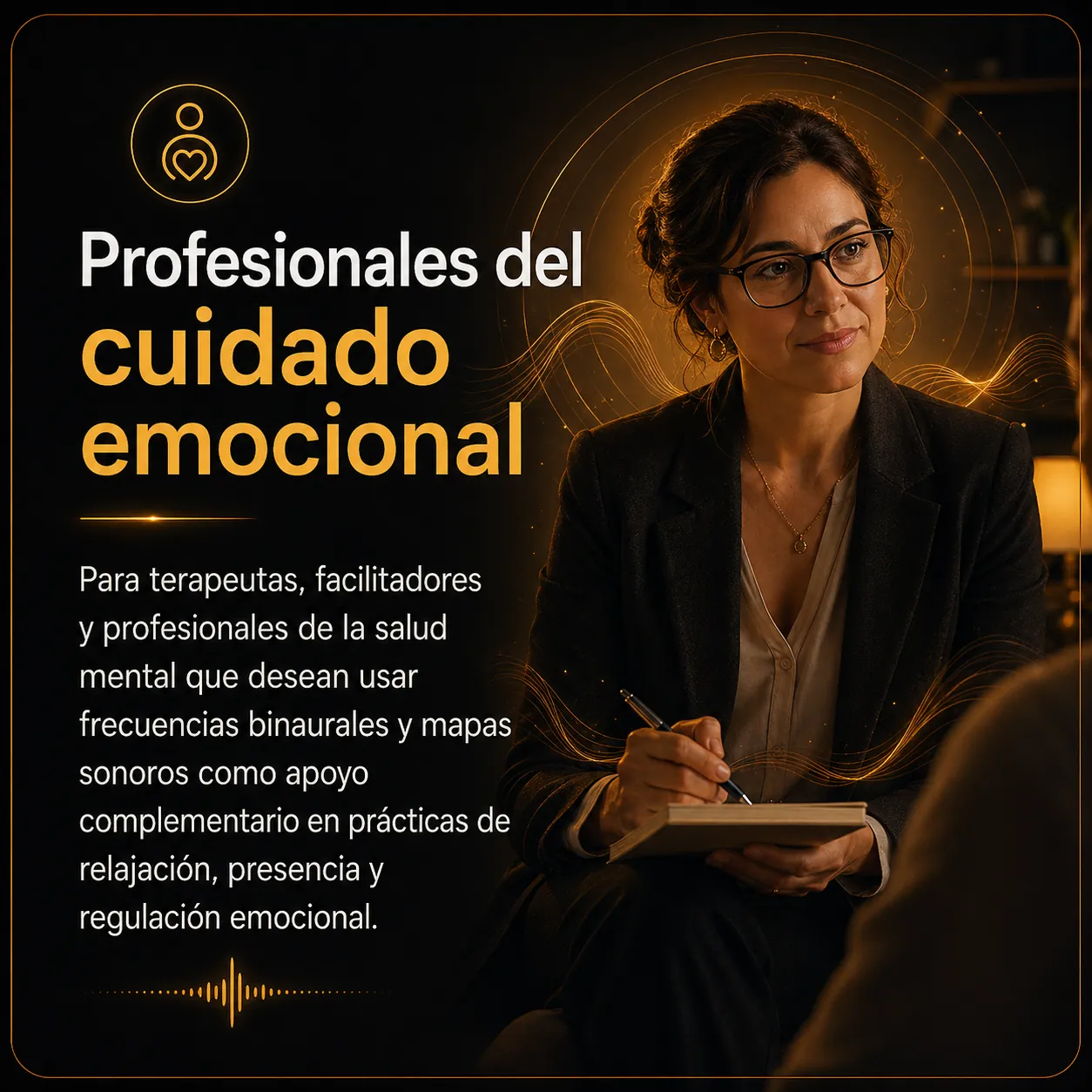Tarjeta visual del perfil de profesionales del cuidado emocional